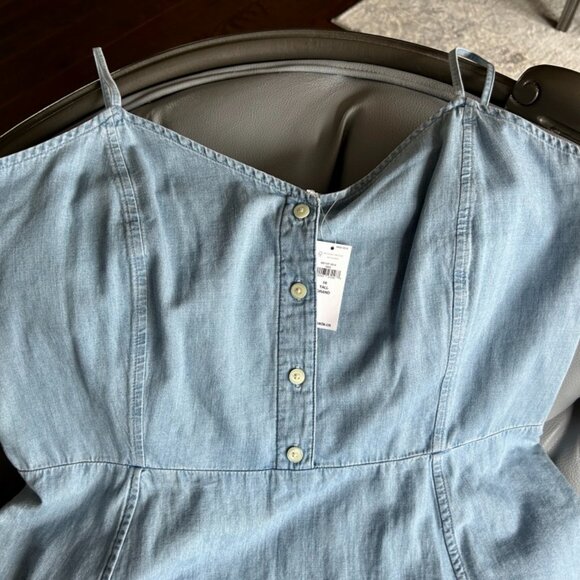 BNWT Chambray Spaghetti Strap Midi Dress Sz 16 tall from GAP - Picture 4 of 5